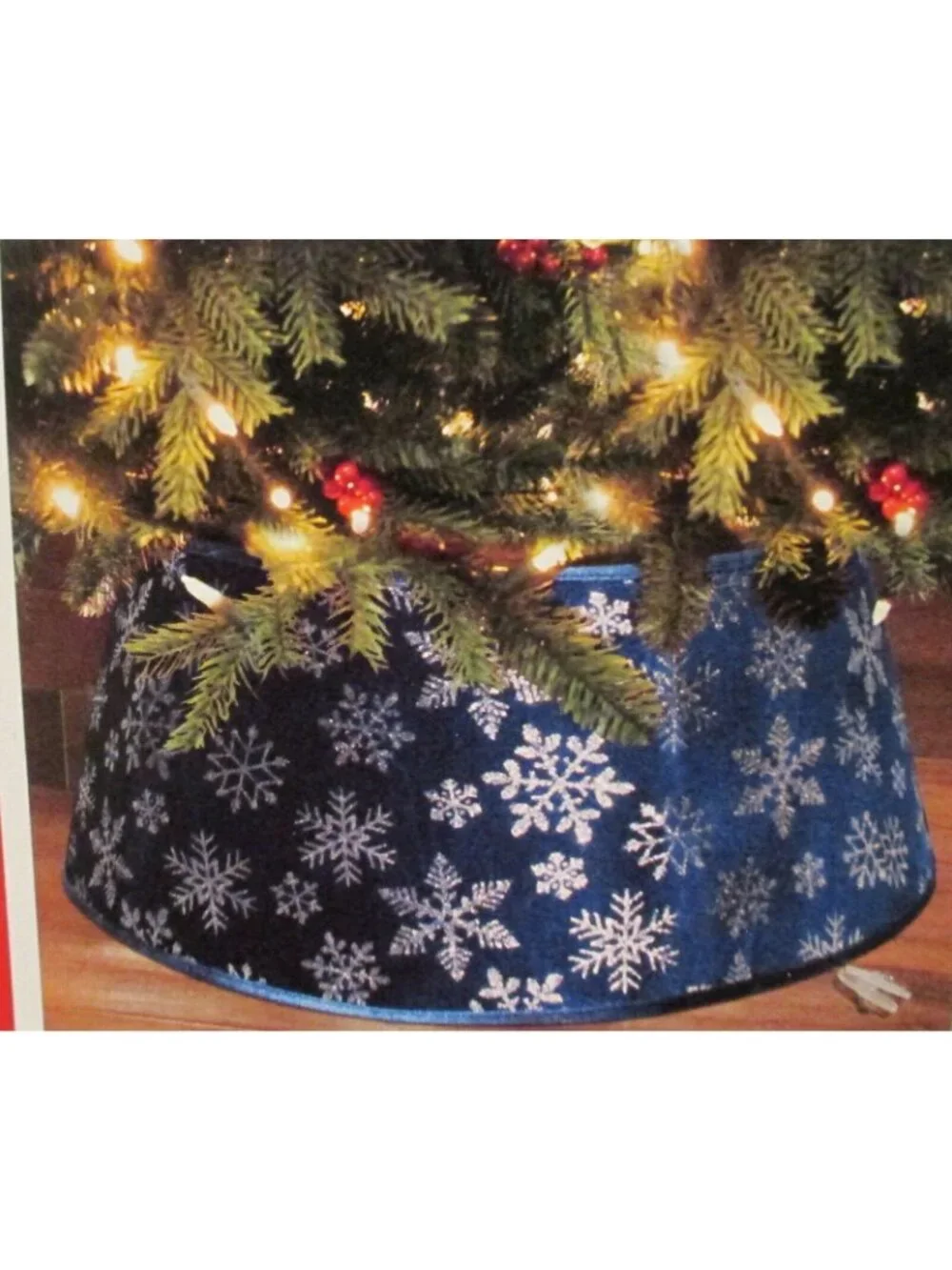 Blue Velvet Silver Glitter Snowflakes 22
